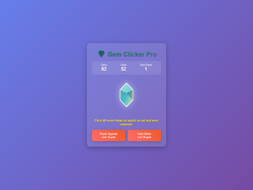 Gem Clicker Pro