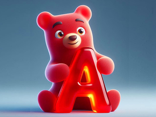 Sucette en gélatine en forme de lettre