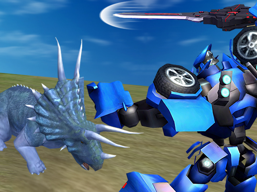 Bataille de robots dinosaures jurassiques