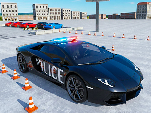 Jeu de stationnement de voiture de police