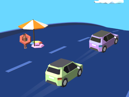 Le camion s'échappe