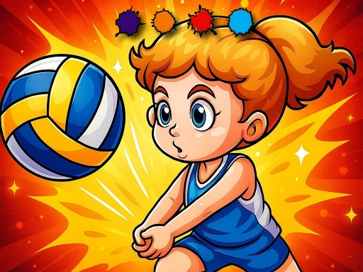 Coloriage amusant de volley-ball